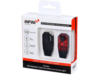 Infini Mini-Lava twin pack micro USB front and rear lights black