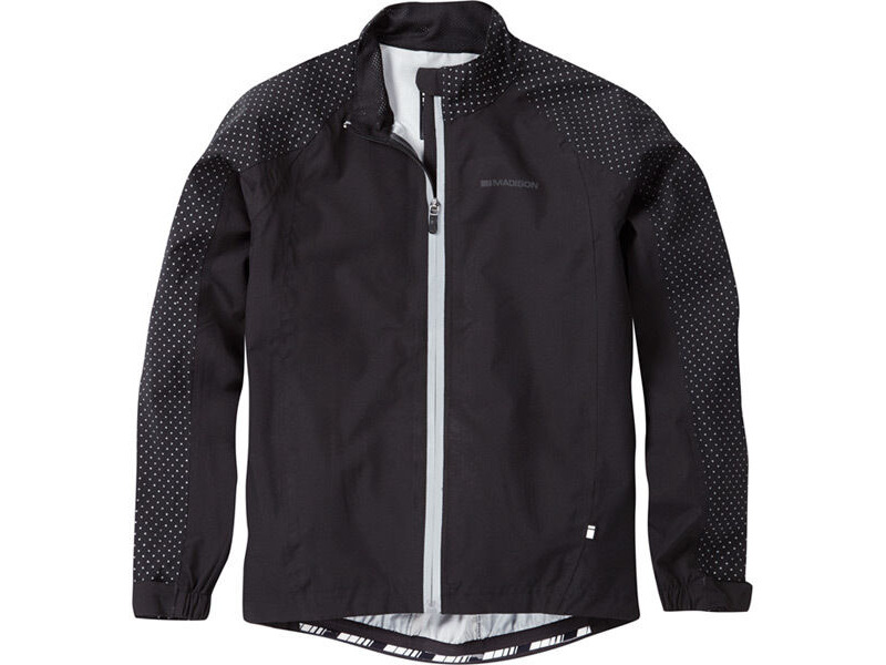 Madison Sportive Hi-Viz youth waterproof jacket, black click to zoom image