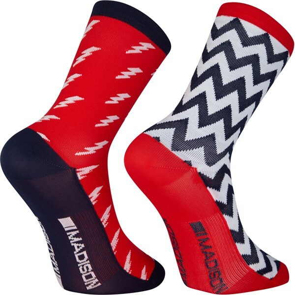 Madison Sportive long sock twin pack, bolts true red / ink navy :: £10. ...