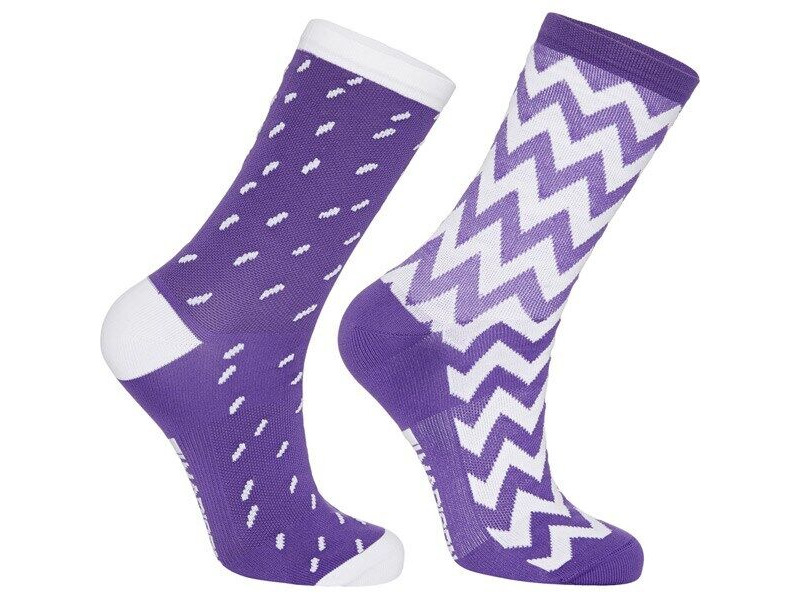 Madison Sportive mid sock twin pack, ziggy purple reign / white click to zoom image