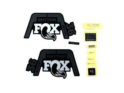 Fox Fork 36 Rhythm Decal Kit Gray Logo / Matte Black 2020