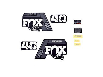 Fox Fork 40 Decal Kit: F-SE Grey Logo Matte Black 2021