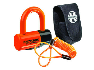 Kryptonite Evolution Series 4 disc lock - Premium Pack pouch and reminder cable - orange